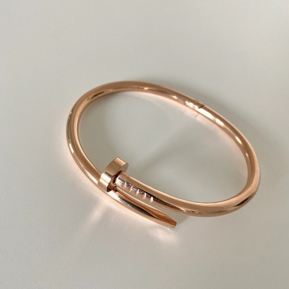 Generic Nail Cuff Bangle Bracelet in Rose Gold